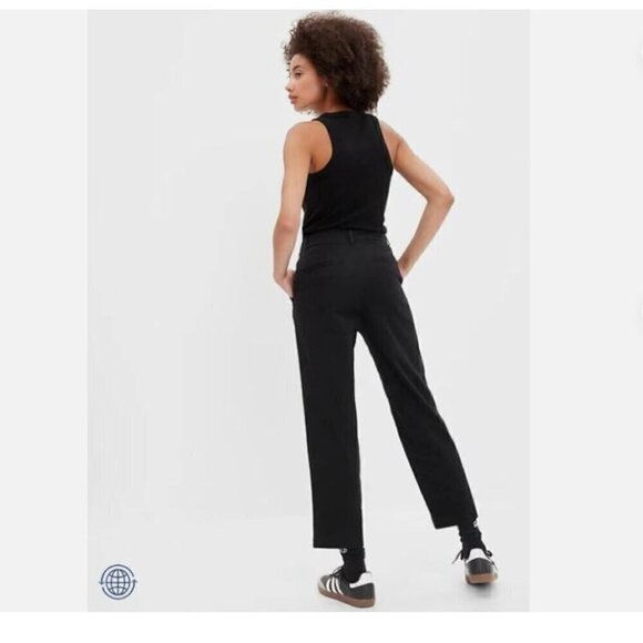 GAP High Rise Girlfriend Khakis Black Stretch Twill Pants Size 0 #819959 $60 NWT - Picture 5 of 12